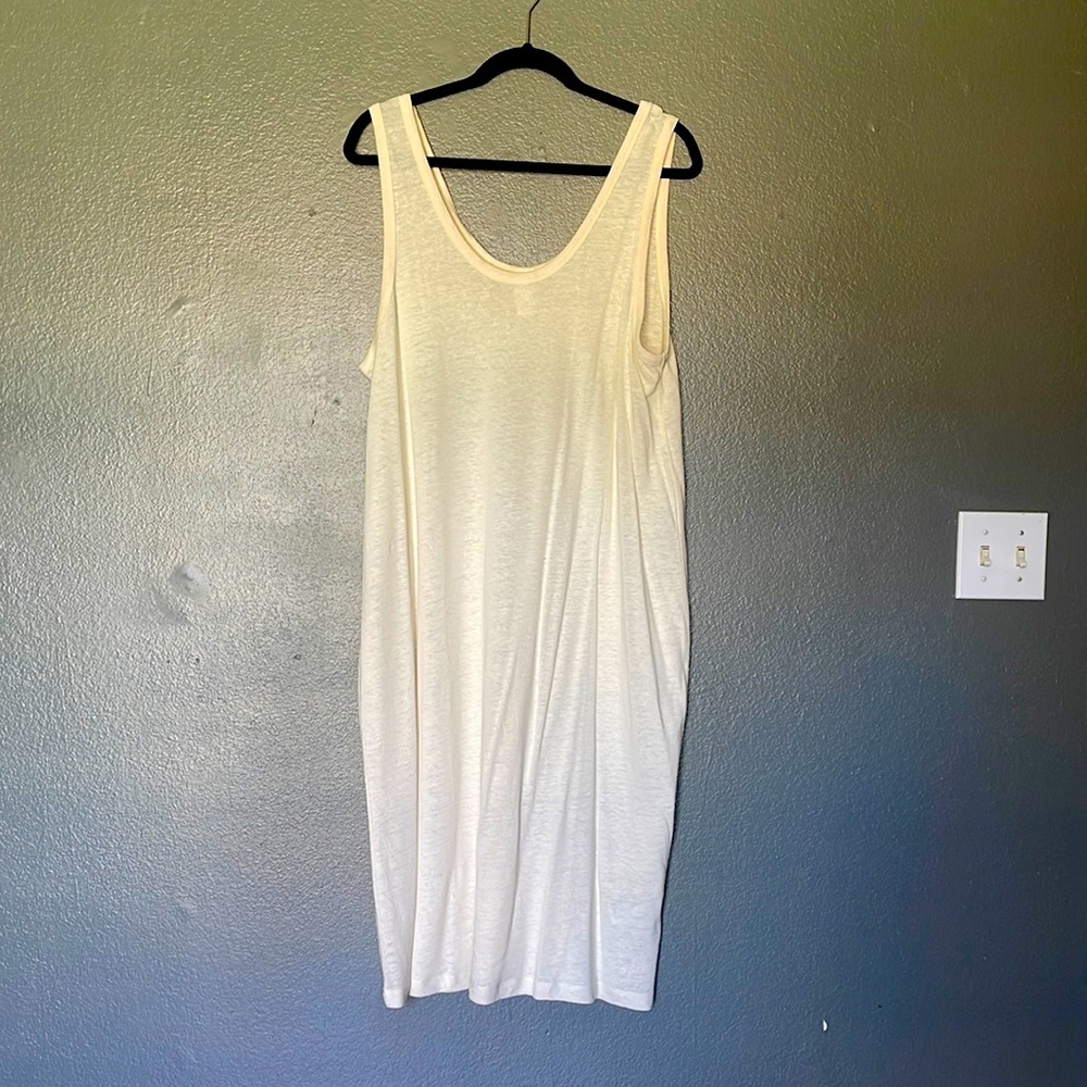 Cream linen summer dress